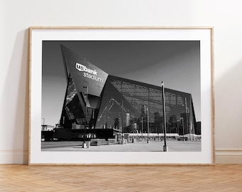 US Bank Stadium Poster, Minnesota Vikings Stadium, NFL Stadium, Football Arena, Minneapolis Arena, Black and White, Sports Decor, Fan Gift