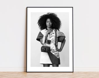 Naomi Osaka Poster, Osaka Print, 2025 Grand Slam, Black and White Wall Art, Photograph Prints, Tennis Gift, Tennis Player Fans, Sport Gift