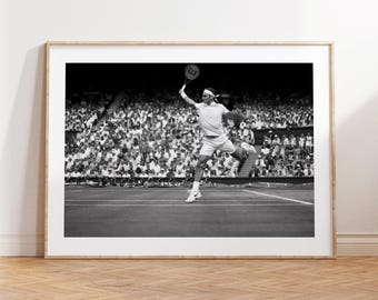Roger Federer Print, Federer, Swiss Tennis, Black and White Wall Art,Photograph Prints,Tennis Gift, ATP Fans, Sport Gift,Sport Bedroom Decor