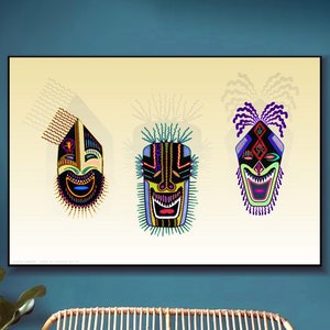 Totem Masks Cotton Giclee canvas wrap Limited Edition!