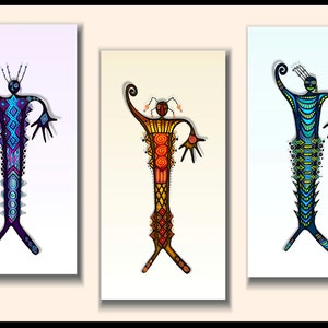 Shamen triptych three (3) panels, Giclee, Canvas Wall Art by John A. Conroy