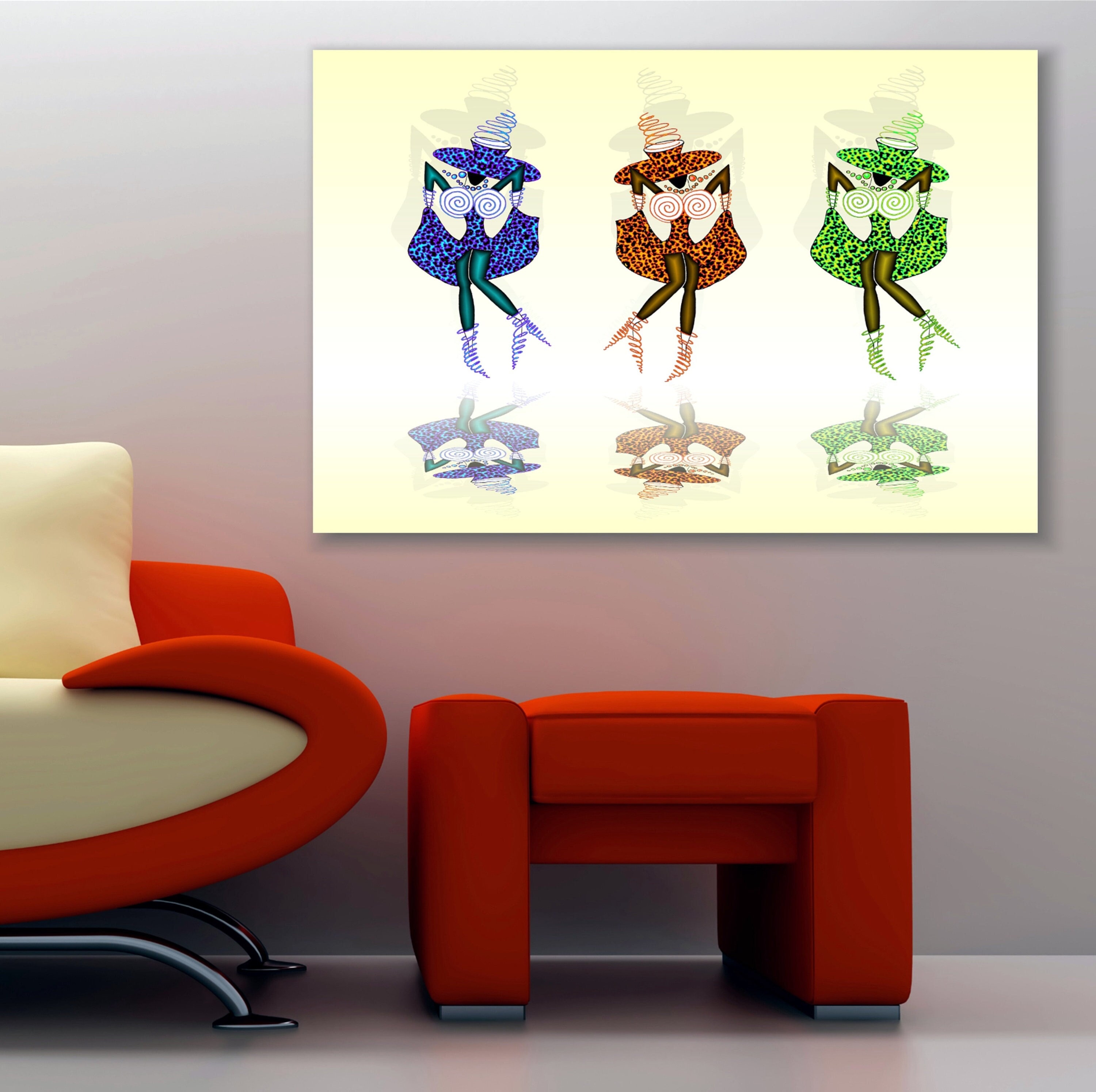 CAN CAN GIRLS Tropical Cotton Giclee Canvas Wrap Limited Edition