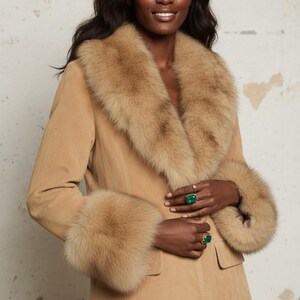 Vintage Suede Jacket With Fur Collar - Etsy Canada