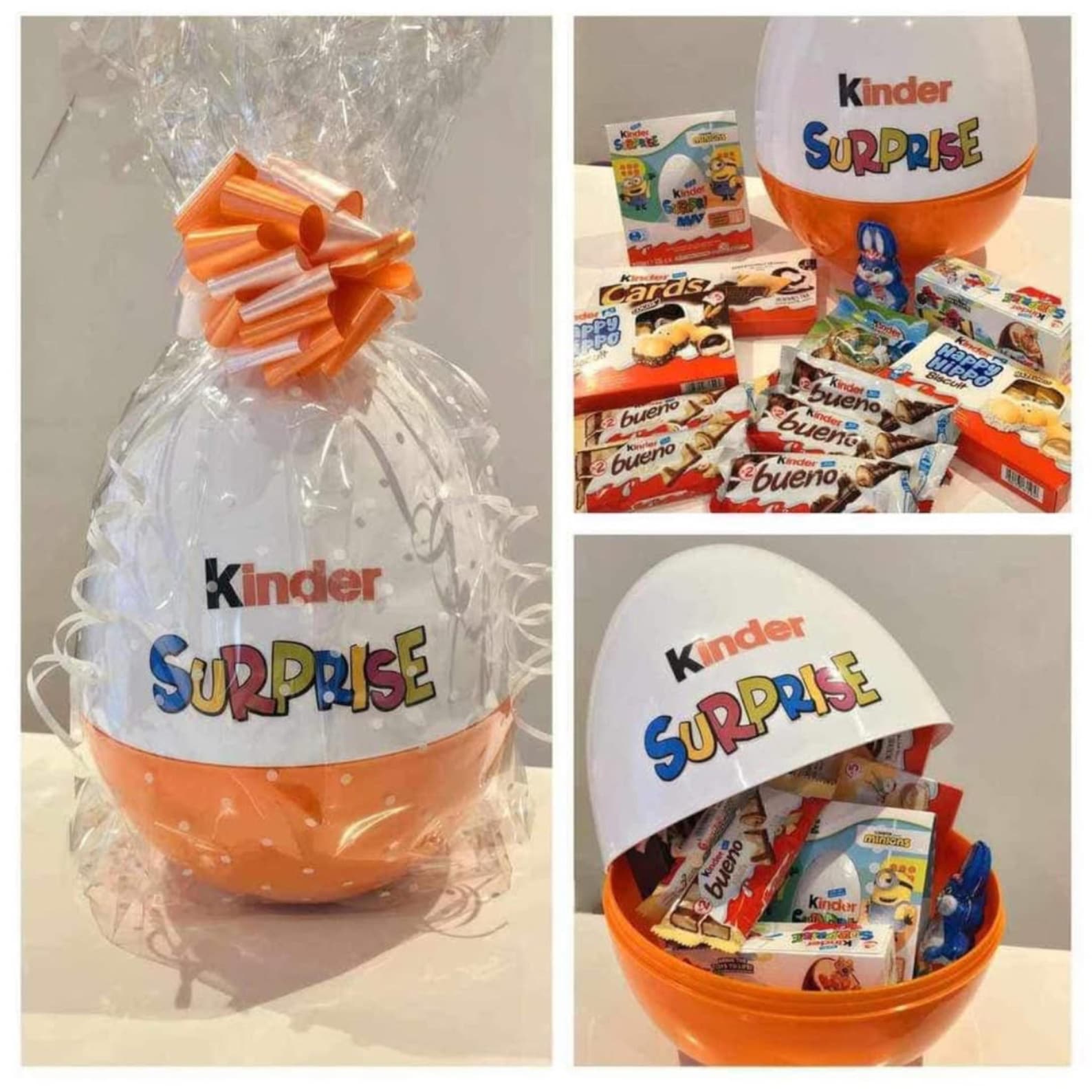 Giant Easter Filled Kinder Surprise Egg – Huge Kinder Chocolate Gift – Easter Kinder Egg Hamper – Personalised Chocolate Present