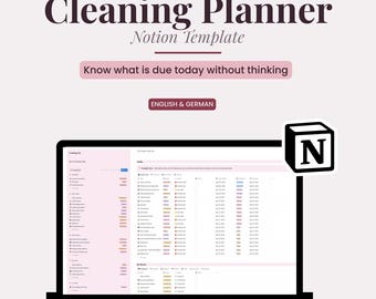 Notion Cleaning Planner | House Cleaning Schedule & Chore Tracker | English + German | Digital Download