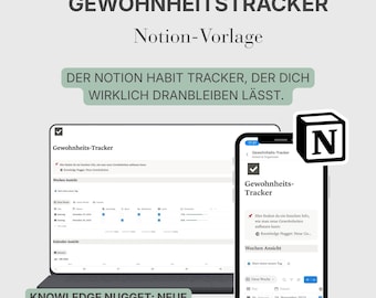 Notion Gewohnheitstracker | Minimaler Routine-Planer | Vorlage | Digitaler Download – DEUTSCH