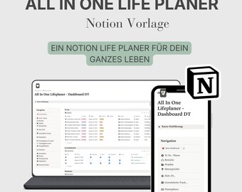 Notion Life Planner | All-in-One Template - Digital Download - DEUTSCH