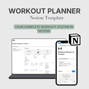 Notion Workout Planner | Fitness Goals, Training Log, Workout Plans & Exercise Library | Digital Download – ENGLISH