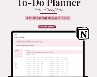 Notion To-Do List Template | Task Tracker with Areas, Projects, Recurring Tasks (English & German)