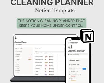 Notion Putzplaner | Haushaltsplan & Reinigungsroutine | Vorlage | Digitaler Download – ENGLISCH