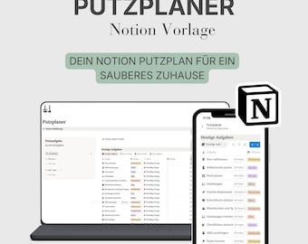 Notion Putzplaner | Haushaltsplan & Reinigungsroutine | Vorlage | Digitaler Download – DEUTSCH