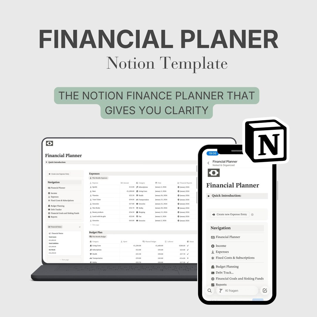 Notion Finance Planner | Budget & Expense Tracker | Personal Finance ...