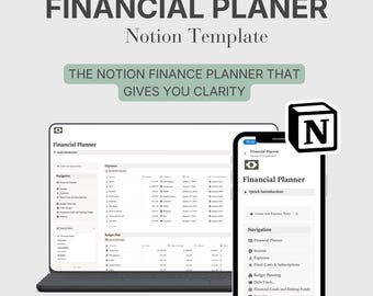 Notion Finanzplaner | Budget & Ausgaben Tracker | Haushaltsbuch Vorlage | Digitaler Download – ENGLISCH