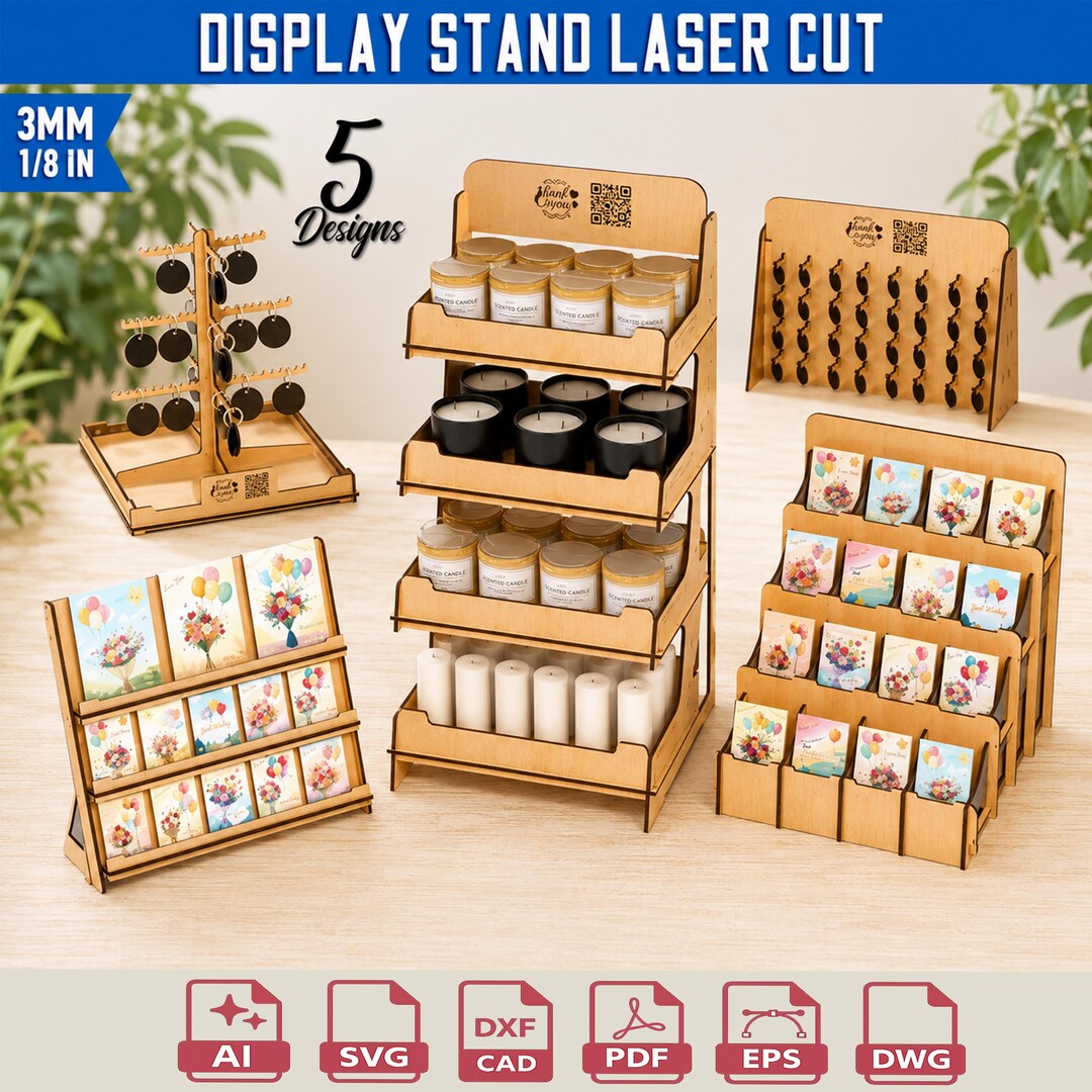 Fair Display Rack Display Stand Laser Cut Bundle | Craft Fair Display Rack SVG | Retail ...