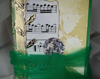 Handmade Junk Journal-Altered Book-Small Writing/Sketching Journal with Pockets and Tags