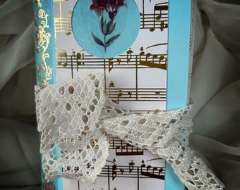 Blue Altered Journal-Soft Cover, 3.5 x 5.5 in. 22 Pages