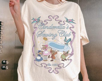 Comfort Colors® Cinderella Sewing Club Shirt,  Jaq & Gus Gus Disney Princess Tee, Disneyland Est 1950 Shirt, Disney Trip Family Vacation Tee