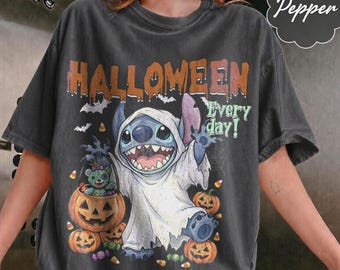 Disney Stitch Ghost Halloween Shirt, Comfort Colors® Stitch Tee, Spooky Season Shirt, Disney Halloween Party Shirt, Halloween Gift 2026