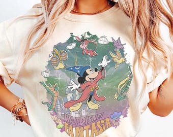 Comfort Colors Fantasia Sorcerer Mickey Shirt, Vintage Disney Fantasia Tee, Disneyland Trip Shirt, Fantasmic Mickey Magic Kingdom Tee 2026