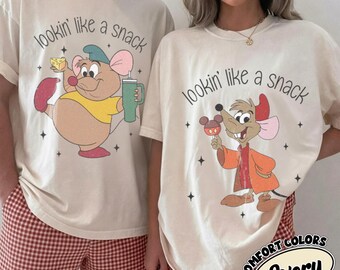 Two Sided Disney Couple Shirts, Vintage Disney Matching Tee, Lookin Like A Snack Shirt, Cute Character Couple Shirt, Disney Vacation Outfit