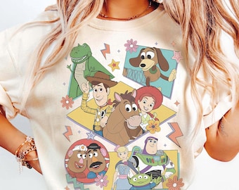 Toy Story Group Shirt, Retro 90s Pixar Tee, Woody Jessie Bullseye Shirt, Disney World Family Matching Trip Gift Graphic Tee