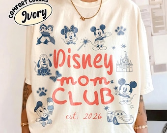 Comfort Colors® Disney Mom Club Shirt, Mickey Mama Graphic Tee, Trendy Motherhood Shirt, Magical Mom Gift, Disneyland Family Vacation Tee