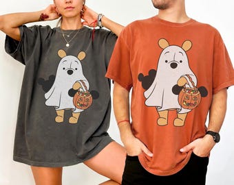 Retro Pooh Ghost Halloween Shirt Comfort Colors, Winnie the Pooh Spooky Season Tee, Disney Halloween Shirt, Cute Fall Unisex Sweatshirt Gift
