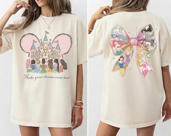 Disney Princess Castle Shirt, Magic Kingdom Family Trip Tee, Cinderella Ariel Rapunzel Belle Tiana Snow White Shirt, Dream Come True Tee