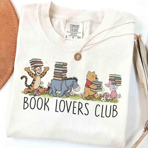 Winnie the Pooh Book Club Shirt, Pooh Friends Reading Tee, Tigger Eeyore Piglet Shirt, Book Lovers Disney Shirt, Cute Reading Graphic Tee