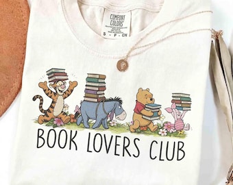 Winnie the Pooh Book Club Shirt, Pooh Friends Reading Tee, Tigger Eeyore Piglet Shirt, Book Lovers Disney Shirt, Cute Reading Graphic Tee