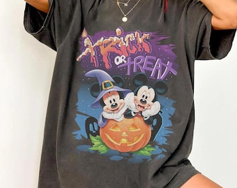 Retro Halloween Cartoon Shirt, Spooky Pumpkin Graphic Tee, Vintage Trick or Treat Shirt, Family Vacation Outfit, Theme Park Halloween Shirt