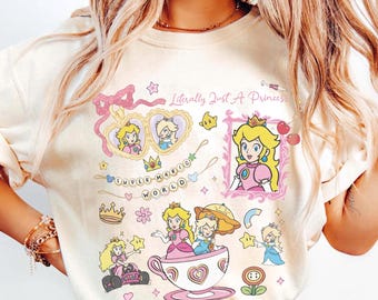 Coquette Bow Princess Shirt, Princess Peach Rosalina Tee, Super Mario Birthday Girl Shirt, Cute Gamer Outfit, Family Trip Theme Park Tee