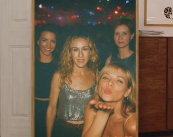 SATC Vintage Girls Poster, 90er Jahre TV-Show, Wandkunst, Retro-Mode-Leinwand Poster, klassische Wohnkultur, Geschenk für sie, Vintage Raumästhetik