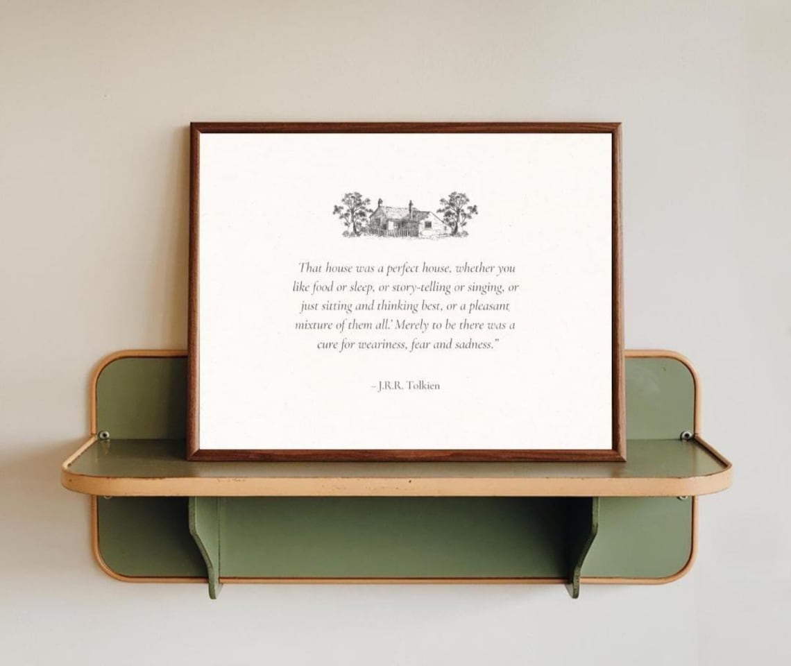 Tolkien Quote Cottage Illustration, Literary Wall Art (digital Print ...