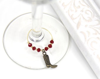 Boot Wine Charms, Hostess Gift, Western Charms, Wine Lover Gift, Party Favor, Gift Under 25, House Warming Gift, Western Party, Drink Charm