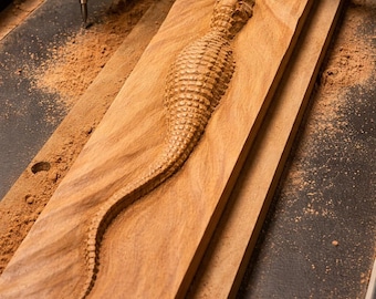 Schwimmen Krokodil CNC Fräser STL Datei, Holz schnitzen
