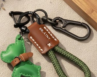 Dog Keychain – PU Leather Puppy Bag Charm, Pet Lover Gift