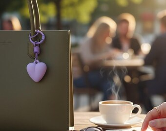 Minimalist Heart Keychain – Colorful Bag Charm
