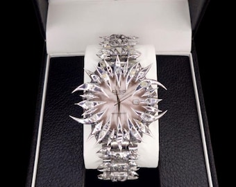 Custom Casio Spiked Watch – Silver Statement Timepiece
