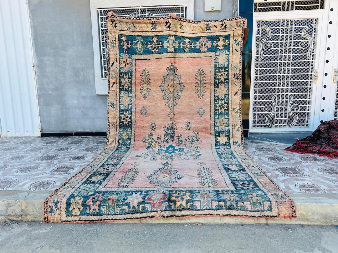 1960s Vintage Moroccan Large Rug, Handwoven Wool Area Rugs, 11.8x6.6 Ft ...