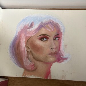 Natalie portman Oil pastel drawing