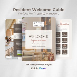 Apartment Welcome Packet Canva Template | Property Management Handbook | Resident Guide | Tenant FAQ | Leasing Agent Guide | Editable PDF