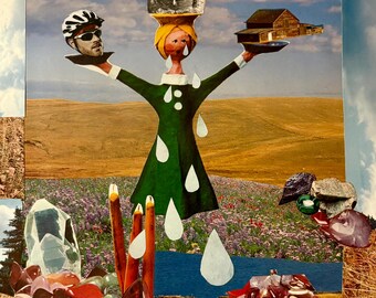 Impression d'art collage surréaliste figuratif - Magazine d'art analogique fait main