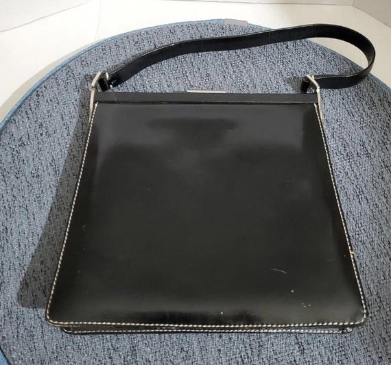 Purse Vintage 70s Leather Black Handbag Maxx New York Vintage