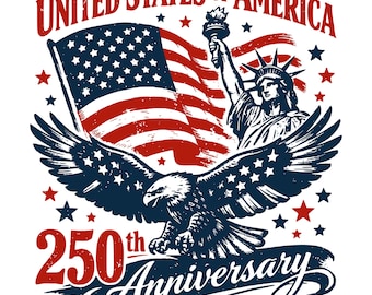 USA 250th Anniversary PNG Bundle, 1776-2026 Patriotic Eagle Flag SVG, 4th of July Sublimation Design, America Independence Clipart