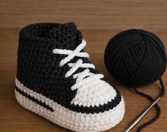 Baby Sneakers Crochet Pattern | High-Top Booties PDF | Easy Beginner Pattern | Instant Download