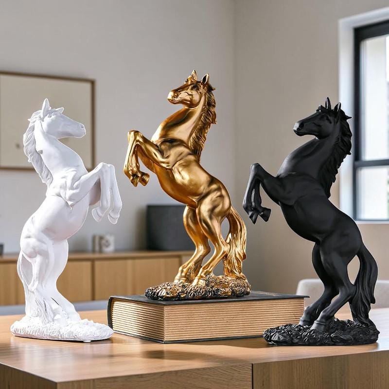 Gold horse statue - Etsy 日本