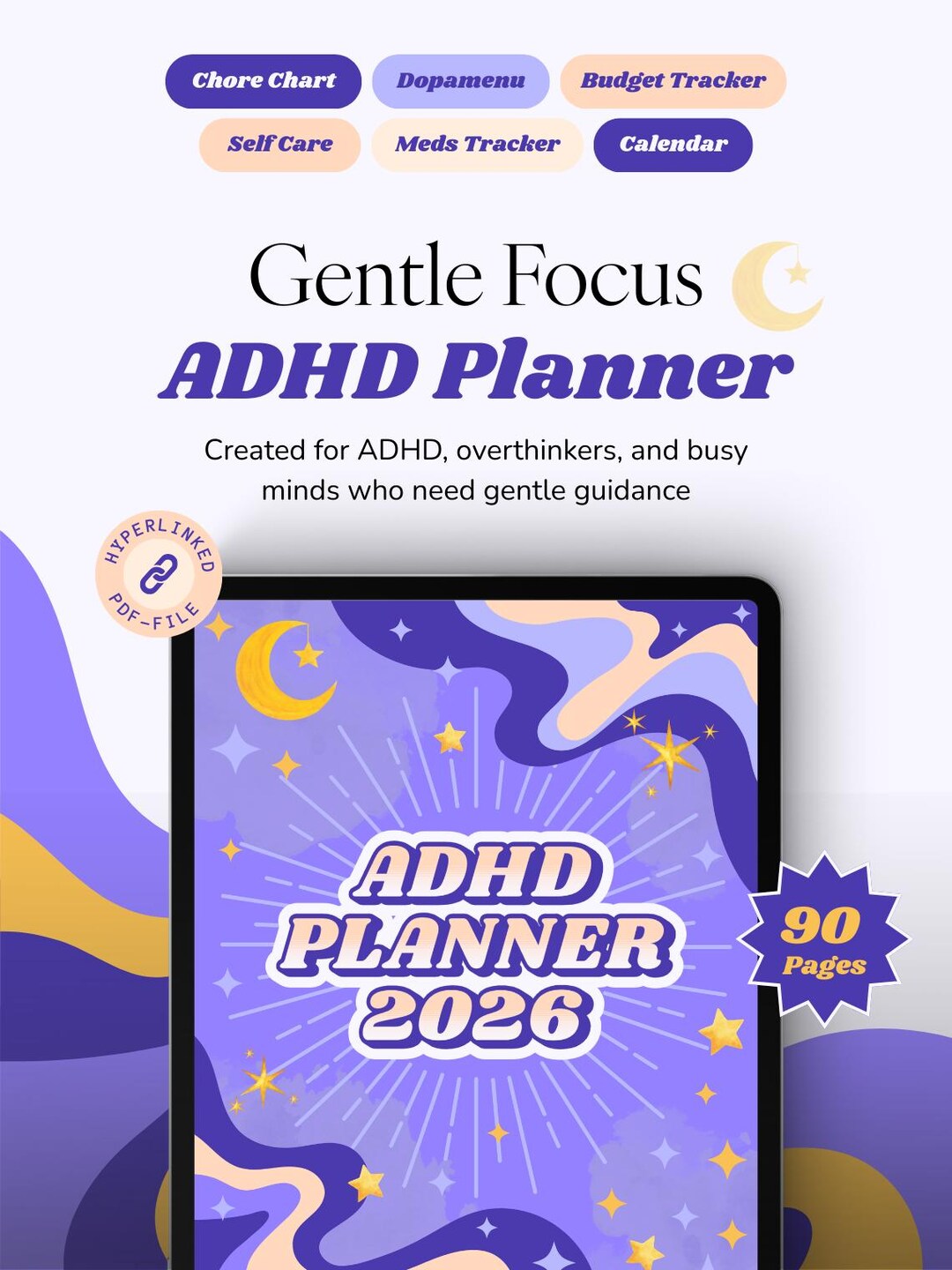ADHD Digital Planner 2026 Neurodivergent Mental Health – Goodnotes iPad ...