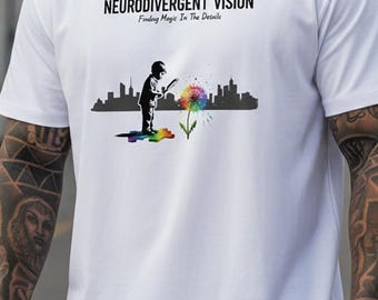Neurodivergent Vision Oversized T-Shirt | Finding Magic In The Details | Organic Cotton Autism & ADHD Awareness | Sensory Friendly Tee