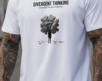 Divergent Thinking Oversized T-Shirt | Neurodiversity Awareness & ADHD Tee | Organic Cotton Streetwear | Unique Mind Gift